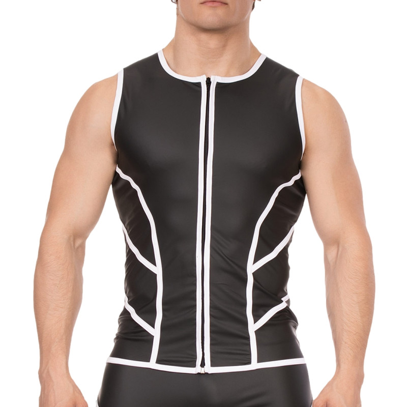 Barcode Berlin Veste sans manche Robin Noir-Blanc